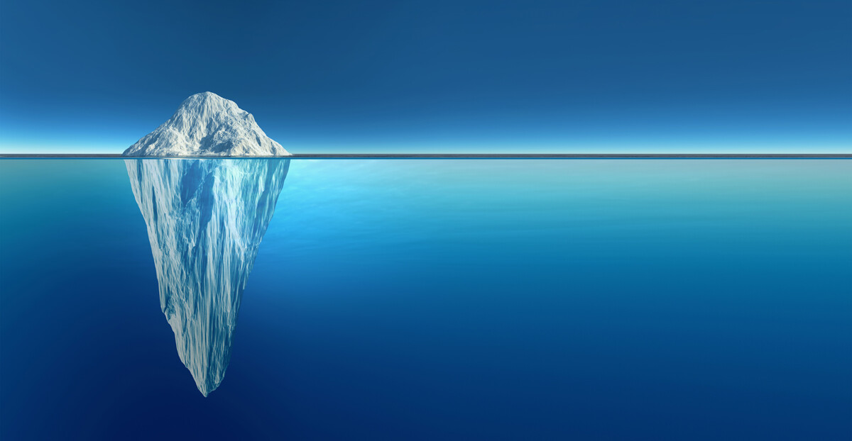 Illustration Eisberg über und unter Wasser